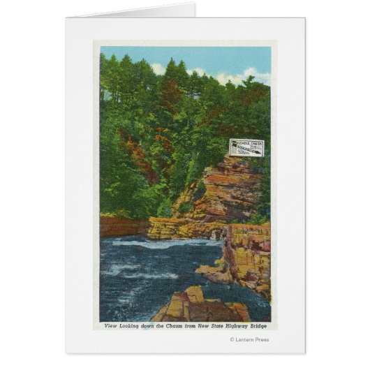 New State Hwy Bridge View of Ausable Chasm Cards (Front)