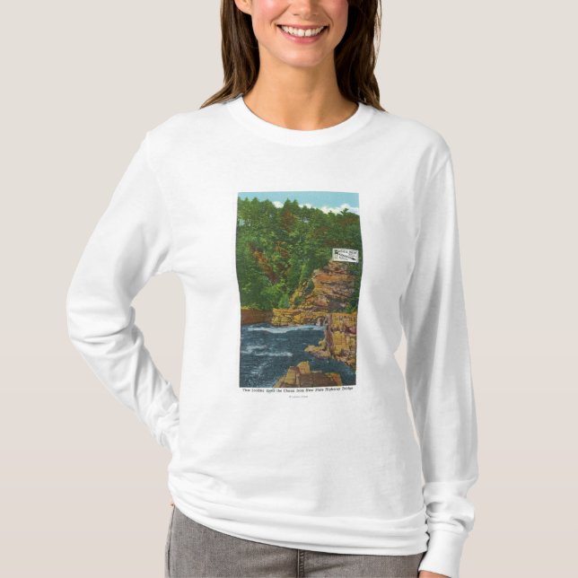 New State Hwy Bridge View of Ausable Chasm T-Shirt (Front)