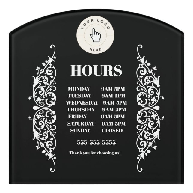 NEW! Store Hours - Contour Room Sign - Custom (Contour Front)