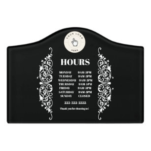 NEW! Store Hours - Crest Small Room Sign - Custom
