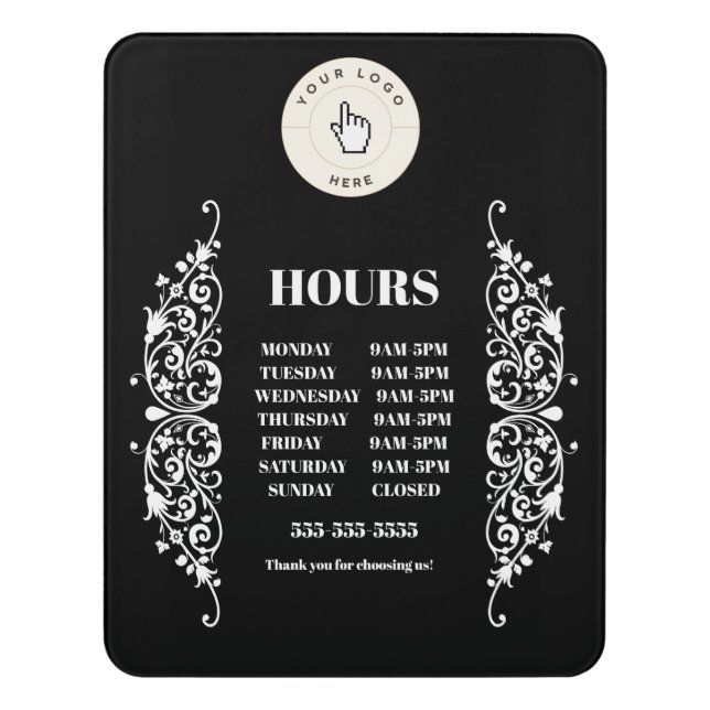 NEW! Store Hours - Modern Room Sign Vertical (Contemporary Vert)
