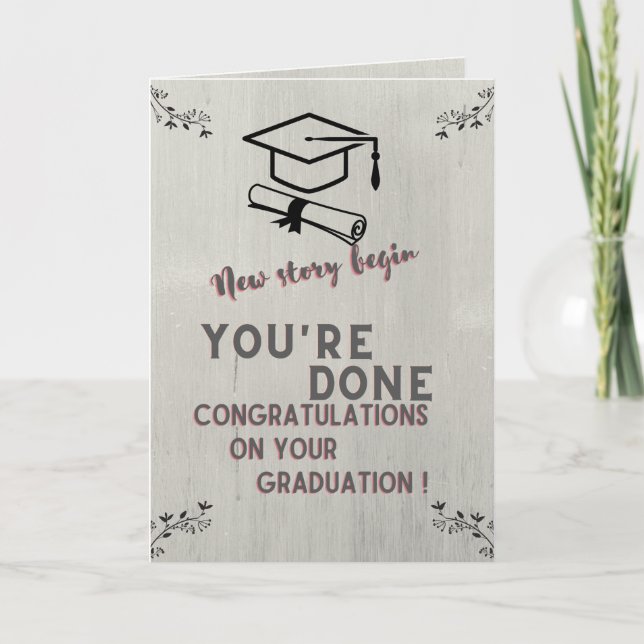 New story begin,Graduation card (Front)