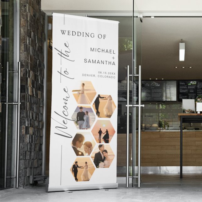New Style Custom Photo Wedding Welcome Modern Retractable Banner (Creator Uploaded)