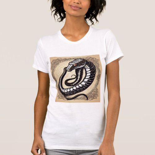 New style t_shirt print skull with snake wi