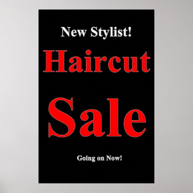 New Stylist Haircut Sale Beauty Salon Poster (Front)
