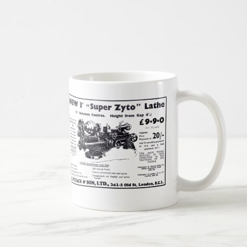 New Super Zyto Lathe Avert 1930s Coffee Mug