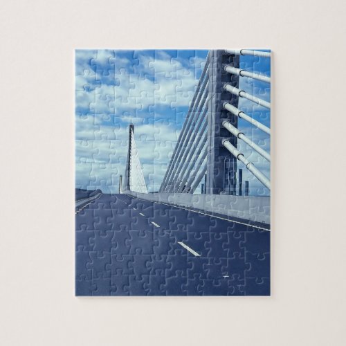 New Suspension Bridge New Ross Wexford Ireland Jigsaw Puzzle