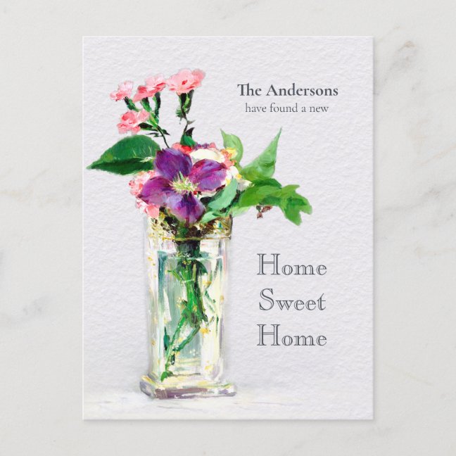 New Sweet Home Edouard Manet Carnations clematis Postcard