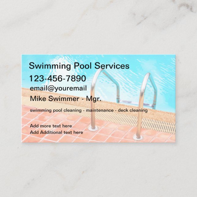 New Swimming Pool Service  Business Card (Front)