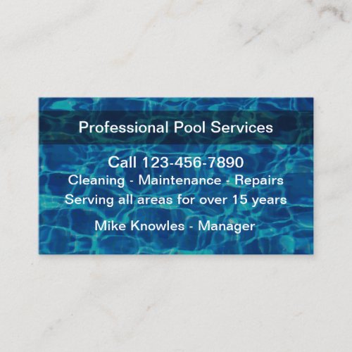 New Swimming Pool Service Modern Business Card