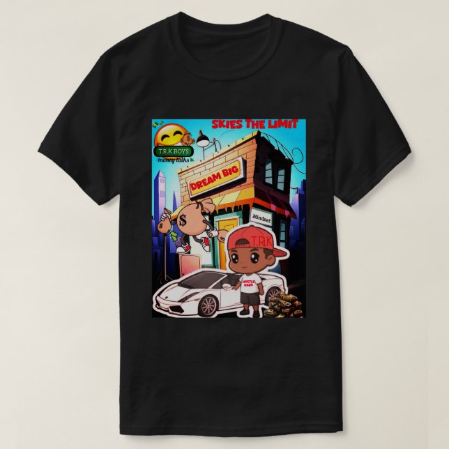 New T.R.K Skies The Limit Cartoon Swag Tees (Design Front)