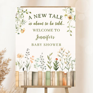 New Tale Library Baby Shower Wildflower Welcome Foam Board