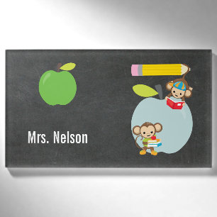 New Teacher School Year Monkeys Greeting Name Tag