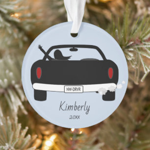 New Teen Driver Girl Ornament