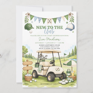 New To The Club Golf Baby Shower Invitation