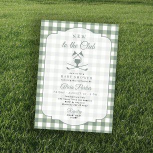 New to the club golf baby shower invitation