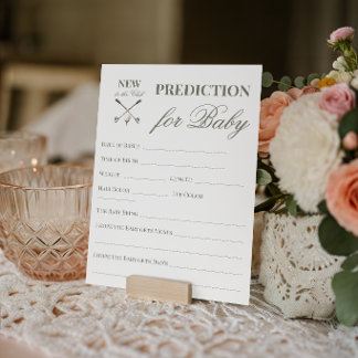 New to the Club Golf Baby Shower Prediction Game Note Card