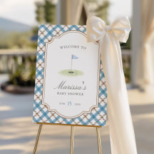 New to the Club Golf Blue & Brown Baby Shower