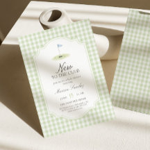New to the Club Golf Green Gingham Baby Shower