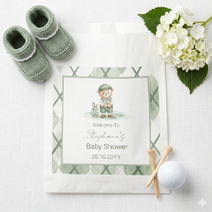 New to the Club  Green Golfing Bear Baby Shower  Favor Bag