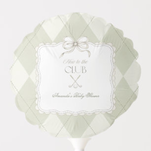 New To The Club Olive Green Golf Baby Shower Balloon