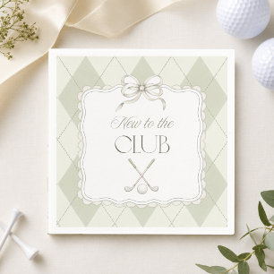 New To The Club Olive Green Golf Baby Shower Decor Napkins