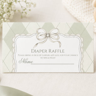 New To The Club Olive Green Golf Baby Shower Enclosure Card