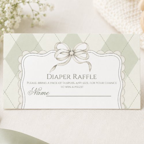 New To The Club Olive Green Golf Baby Shower Enclosure Card