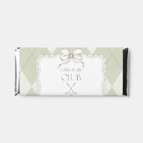 New To The Club Olive Green Golf Baby Shower Hershey Bar Favors