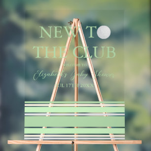 New To The Club Preppy Baby Shower Acrylic Sign