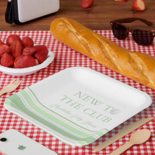 New To The Club Preppy Baby Shower Paper Plates