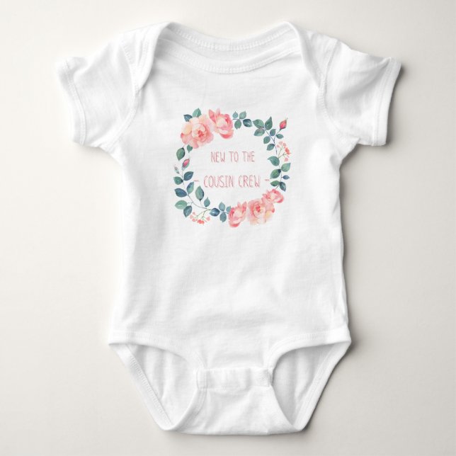 New To The Cousin Crew flora  baby bodysuit (Front)