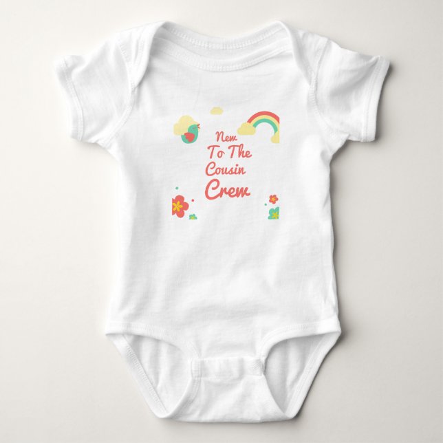 New To The Cousin Crew flora  baby bodysuit gift (Front)