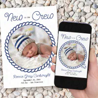 Nautical best sale birth announcement