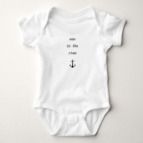 New To The Crew Anchor Design Baby Bodysuit