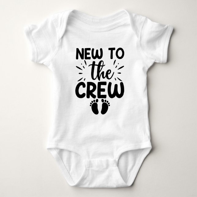 New To the Crew Baby Announcement Bodysuit (Front)