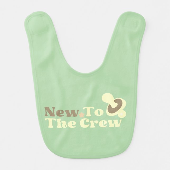 New to the crew baby bib (Front)