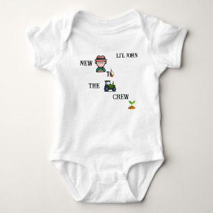 "New to the Crew" Farming Customizable  Baby Bodysuit