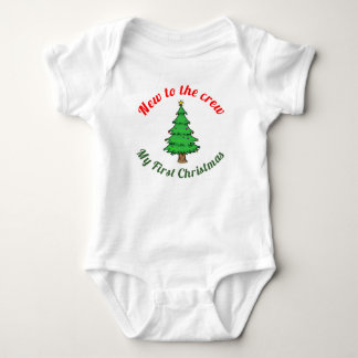 new to the crew first Christmas baby outfit Bodysuit