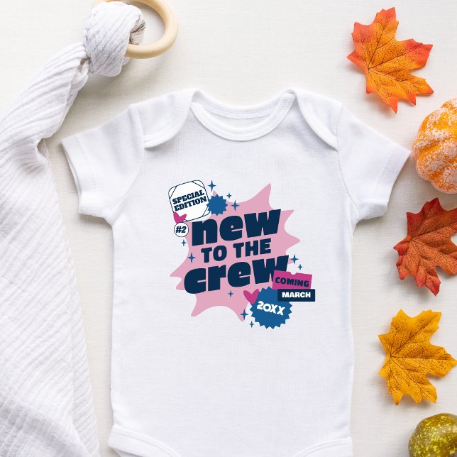 New To The Crew Personalized Baby Announcement Baby Bodysuit (Creator Uploaded)