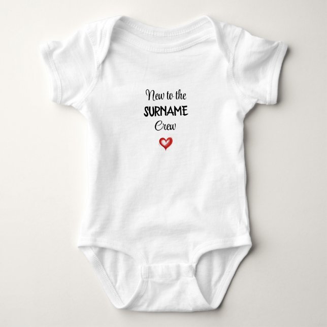 New To The Crew, Personalized Baby Gift,   Baby Bodysuit (Front)