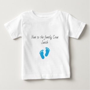 New to the family Crew Baby Personalized name Baby T-Shirt