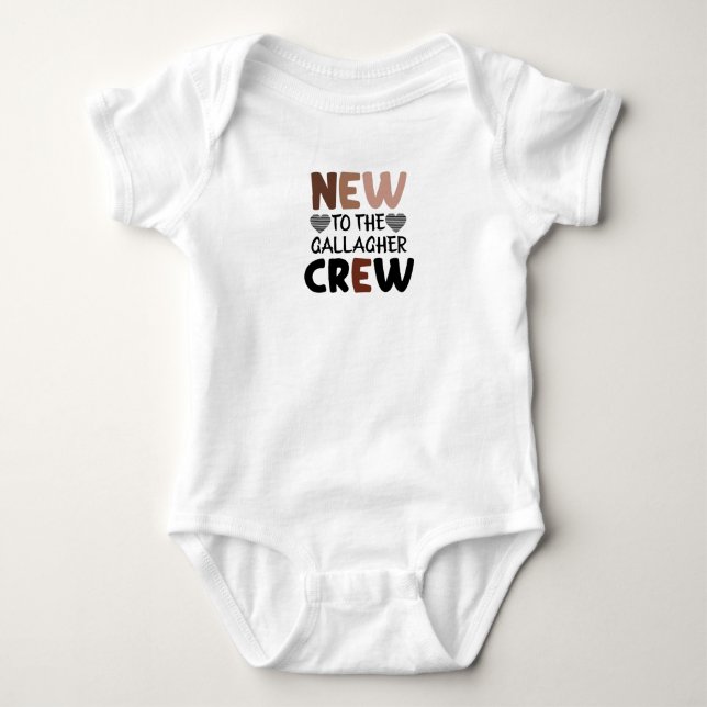 New To The (Family Last Name) Crew Baby Bodysuit (Front)