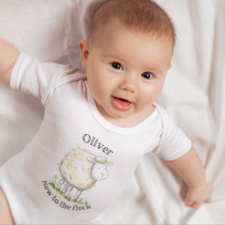 New to the flock Sheep Babygro Baby Bodysuit
