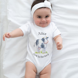 New to the herd Cow Babygro Baby Bodysuit