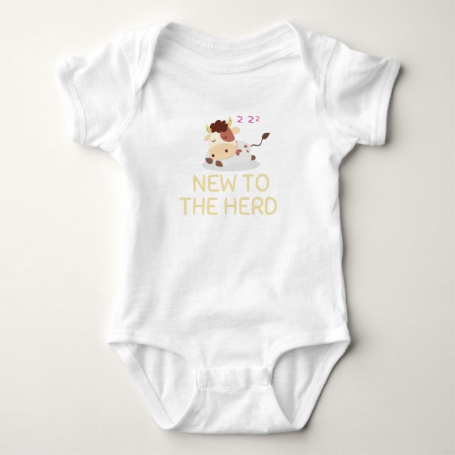 New To The Herd Cow ,New to the Herd baby  Bodysuit (Front)