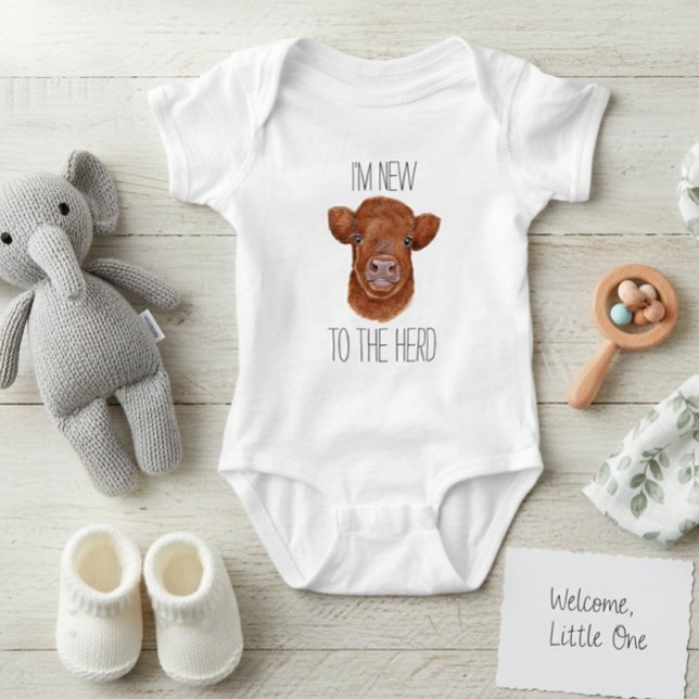 New to the Herd Highland Cow Calf Baby Baby Bodysuit (Creator Uploaded)