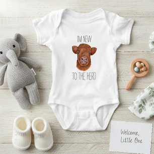 New to the Herd Highland Cow Calf Baby Bodysuit