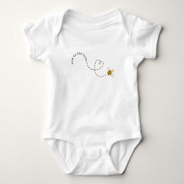 New To The Hive Sweet Bumble Bee Baby Bodysuit (Front)