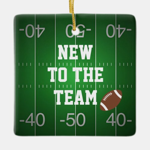 NEW TO THE TEAM _ Babys 1st Christmas Football Ceramic Ornament